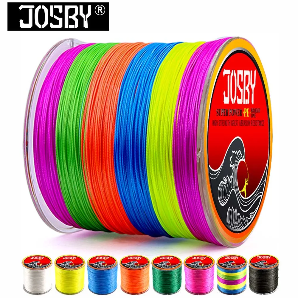 JOSBY 500 м 8 нитей PE плетеная рыболовная леска японская мультифиламентная супер