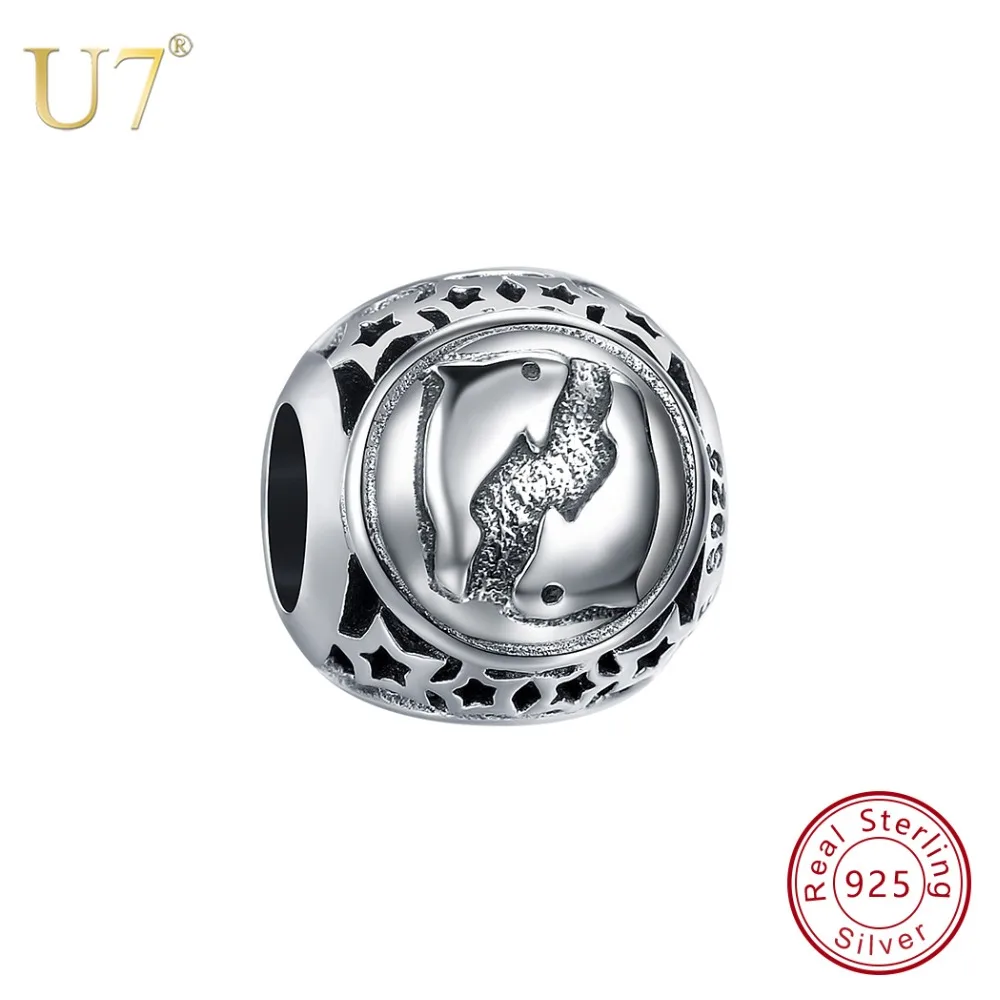 

U7 DIY Bead for 925 Sterling Jewelry Making Pisces Star Charms fit Silver Bracelets & Bangle for Woman Birthday Gifts New SC130