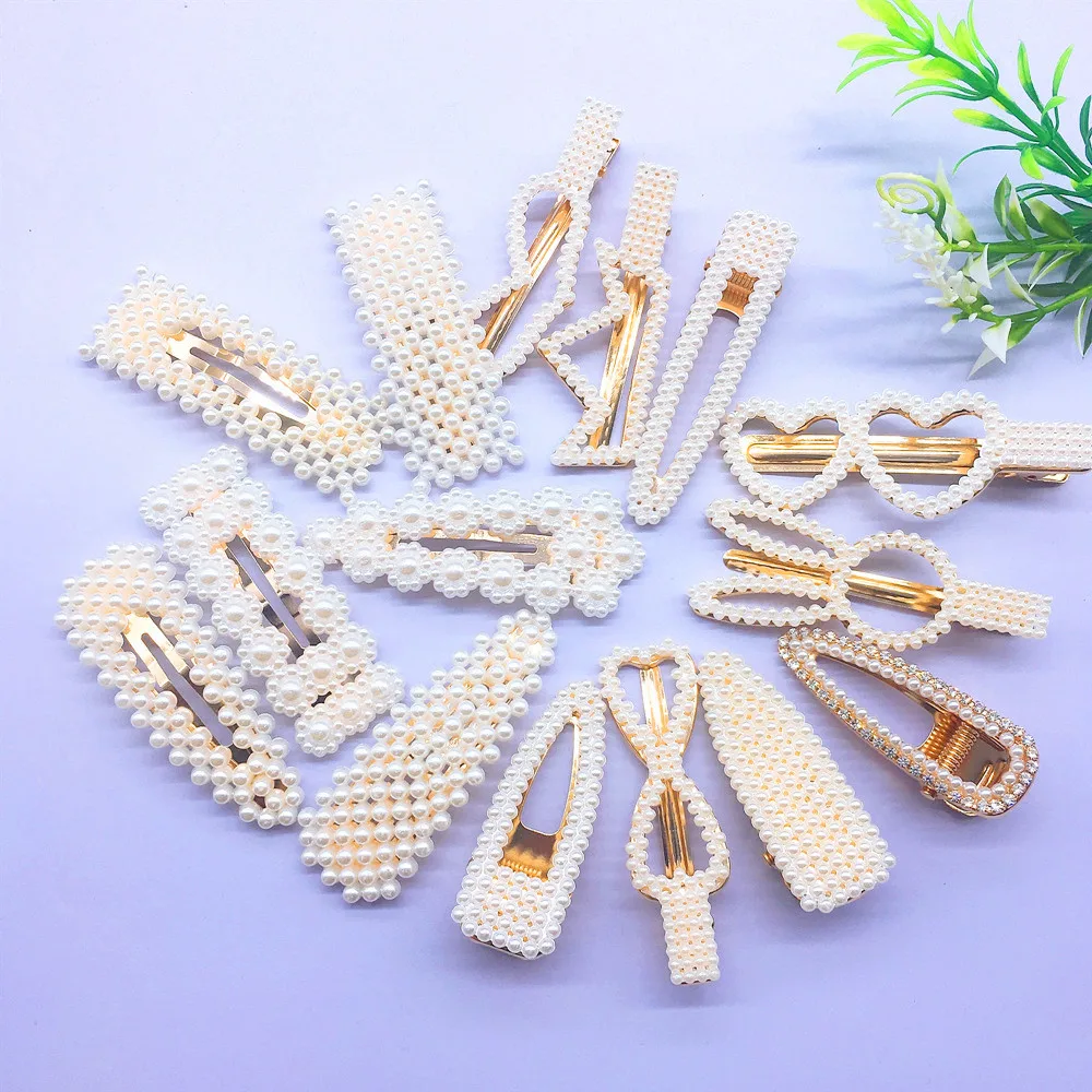 Шпильки с жемчугом для женщин девочек металлические заколки волос в форме сердца