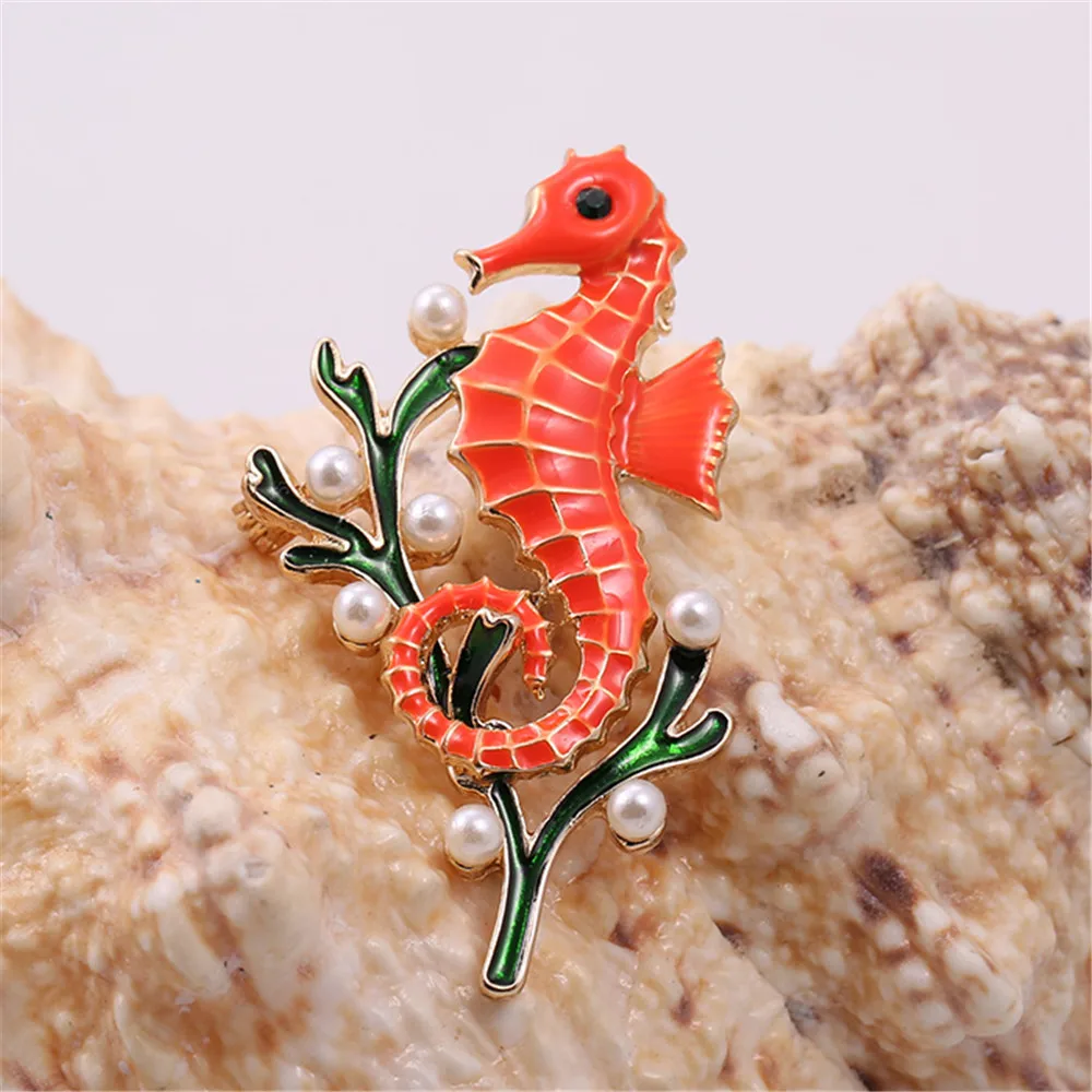 XQ с бесплатной доставкой новая эмалированная жемчужная брошь в форме морской