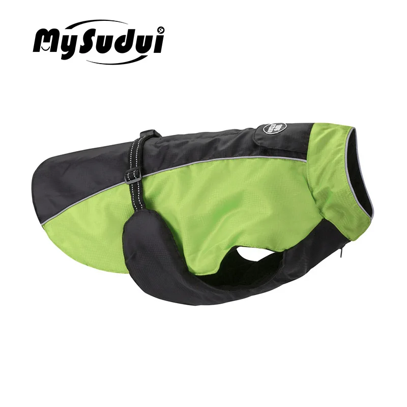 Yellow MySudui, куртки для больших собак, зимняя меховая Водонепроницаемая теплая куртка для собак, зимняя одежда для больших собак средней длины, одежда для больших собак, Ropa Para Perro - Цвет: Yellow