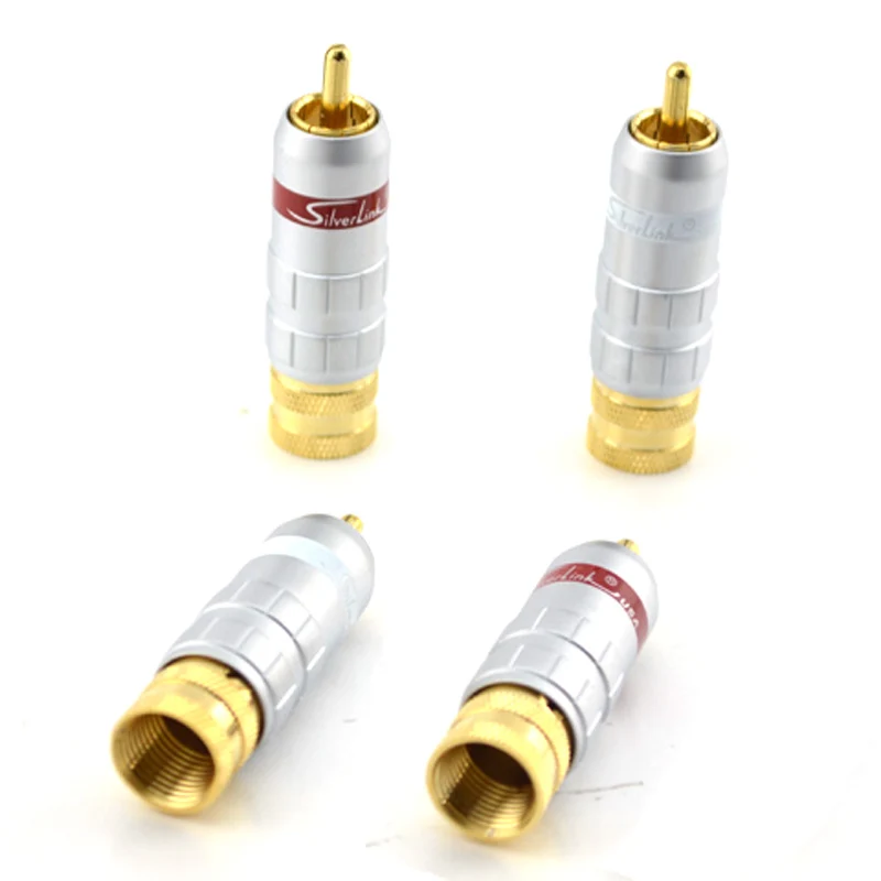 4 шт Новый brandSilverlink 24K позолоченный RCA Мужской адаптер|adapter|adapter rcarc adapter |