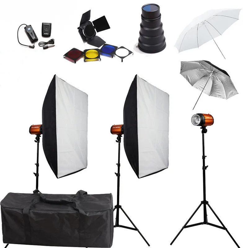 Набор софтбоксов для фотовспышки фотостудии 750ws Godox Flash + подставка лайтбокс