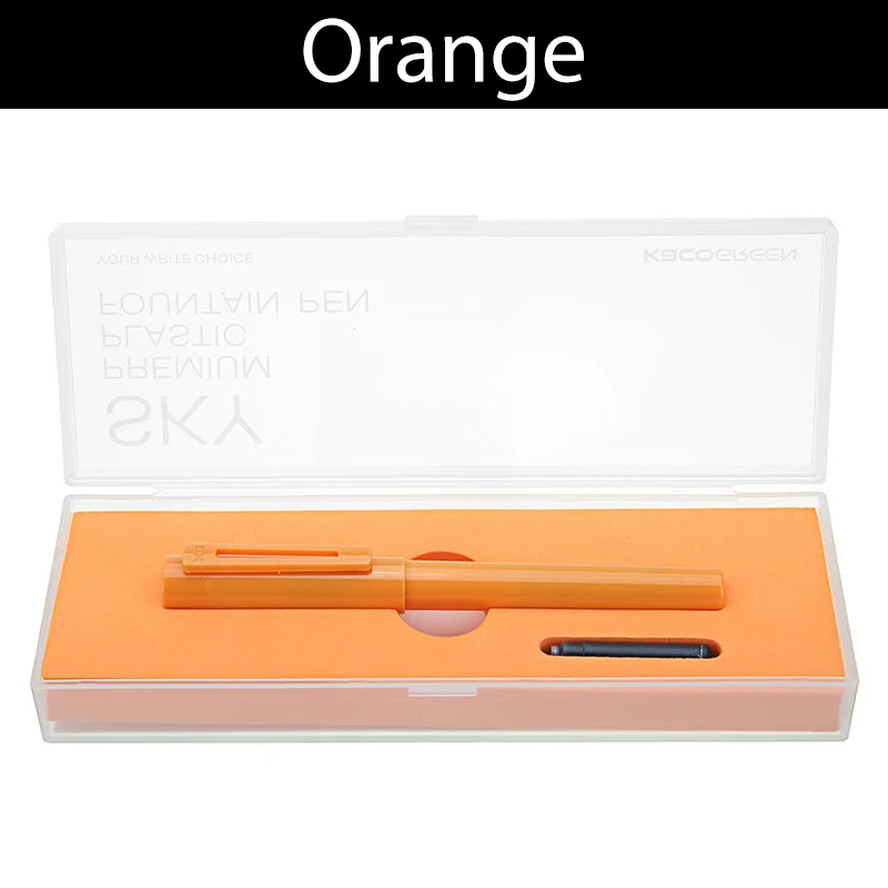 Orange Перьевая ручка премиум-класса Xiaomi Mijia KacoGreen SKY 0,3 мм-0,4 мм с чернильным пакетом P e n Box простые ручки для дизайна для работы, учебы, школы - Цвет: Orange