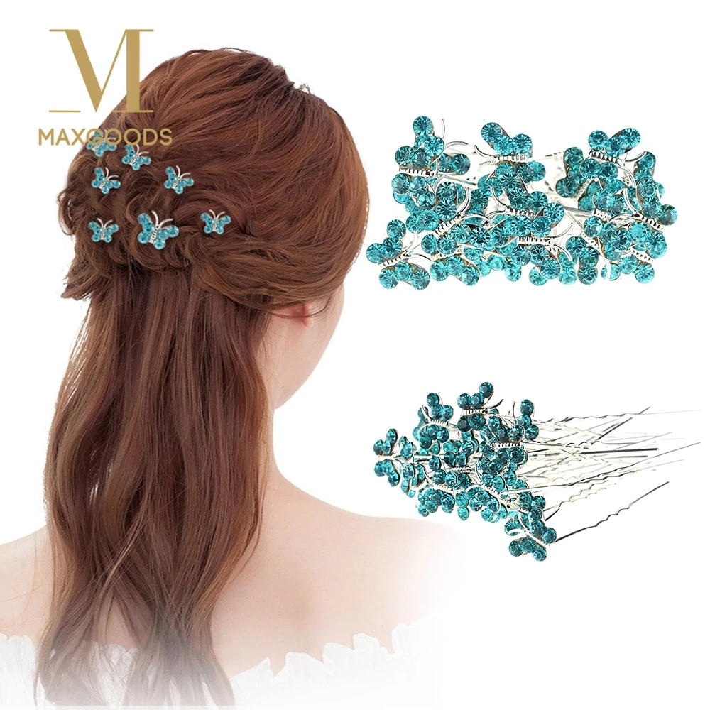 Женские заколки для волос с бабочками хрустальные стразы свадебные украшения 20