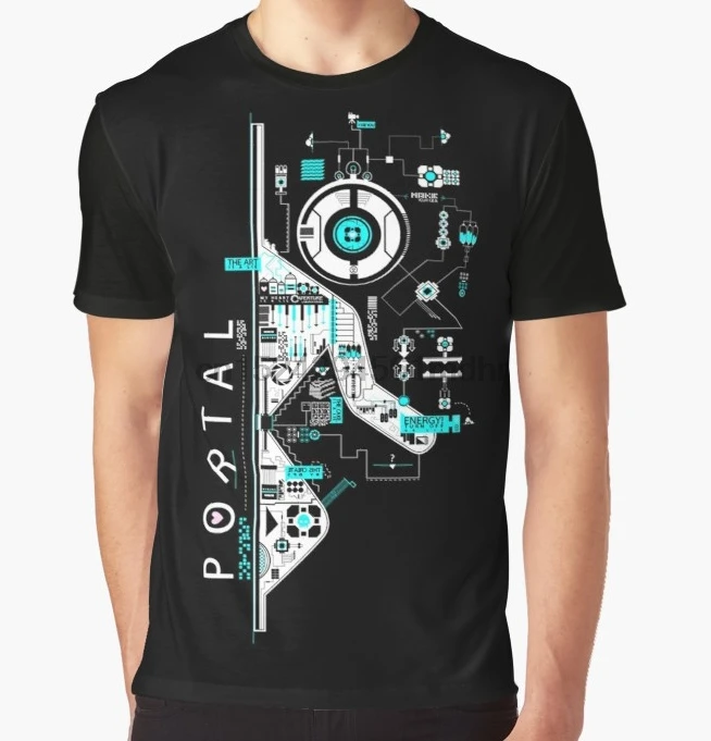 Мужская футболка с круглым вырезом и коротким рукавом Portal 2 Art|Мужские футболки| |