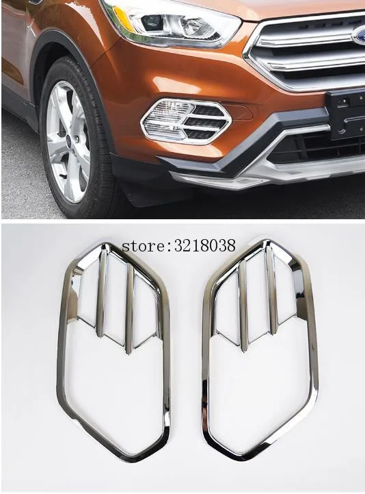 

Для Ford Escape Kuga 2017, Хромированная передняя головка, противотумансветильник фара, крышка лампы, интерьер, ободок, бампер, украшение, рамка, Стай...