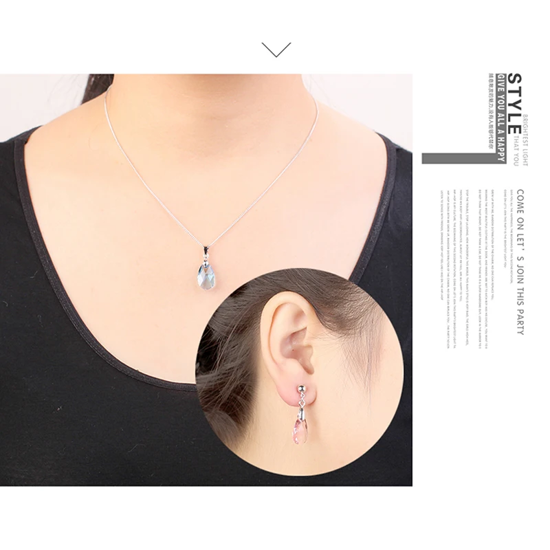 2018 комплекты бижутерии из кристаллов SWAROVSKI ожерелье и серьги с подвеской в виде