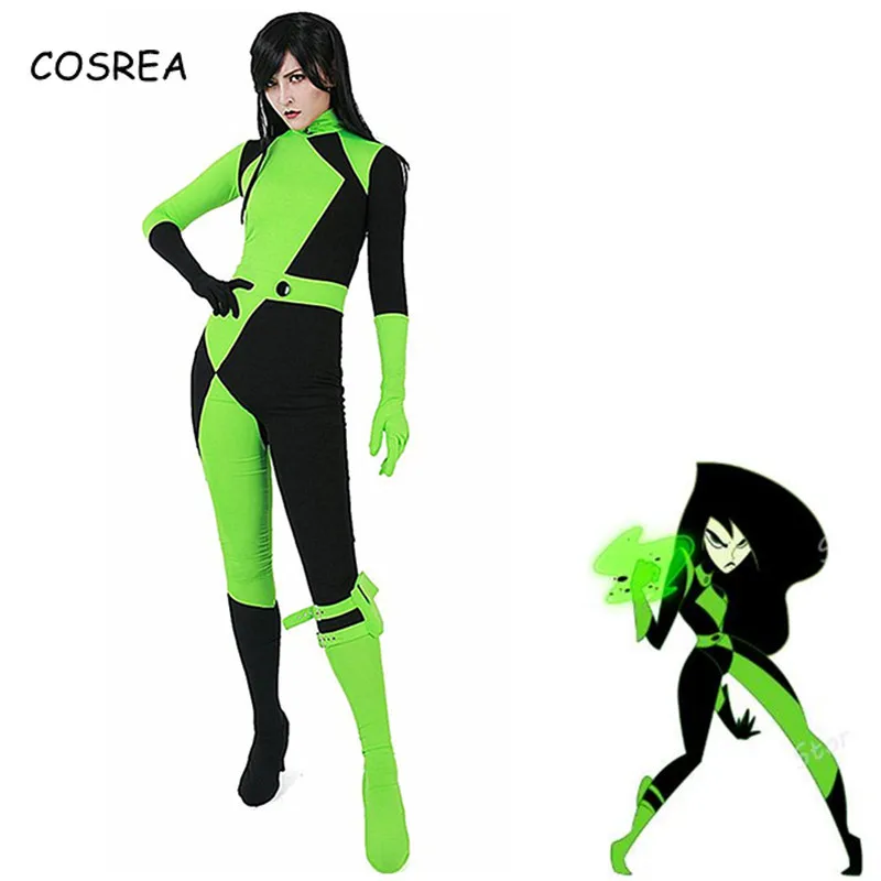 Фильм Ким возможно Shego костюмы для косплея на заказ лайкра спандекс костюм супергерой Облегающий комбинезон Хэллоуин для детей и взрослых