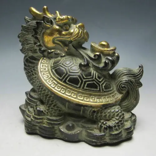 

Exquisite Chinese Copper Handwork Statue - Dragon Turtle