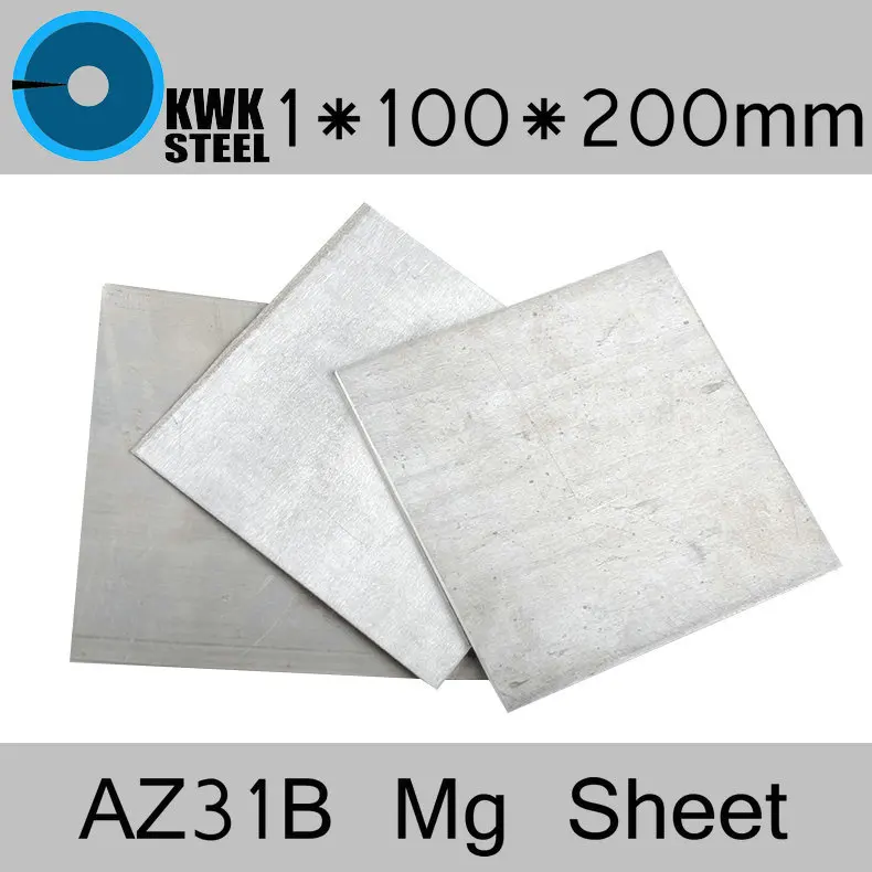 1 * 100 * 200mm AZ31B Magnesium Alloy Sheet Mg Plate Electroplating Anodes Experiment Anode Free Shipping