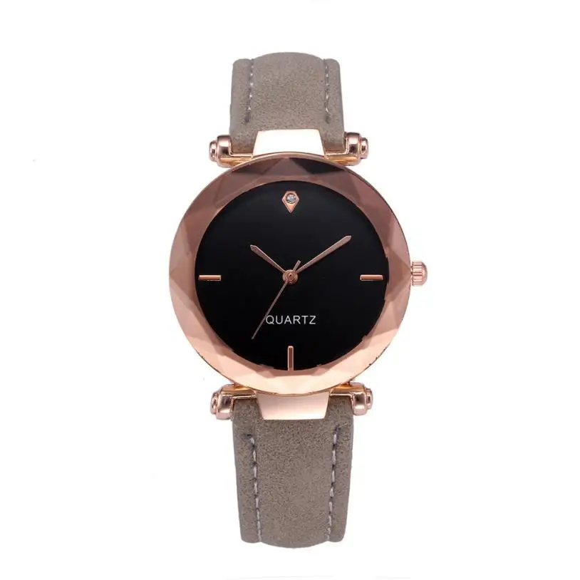 Reloj mujer женские часы женские наручные часы с кожаными кристаллами женская одежда женские кварцевые часы montre femme - Цвет: Серый