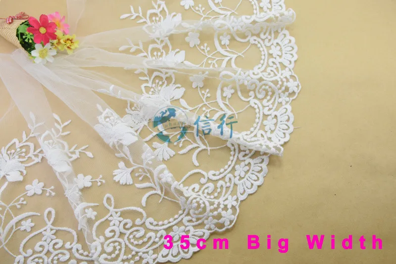 Гипюровые ленты для шитья с вышивкой из хлопка шириной 35 см или тканевая основа
