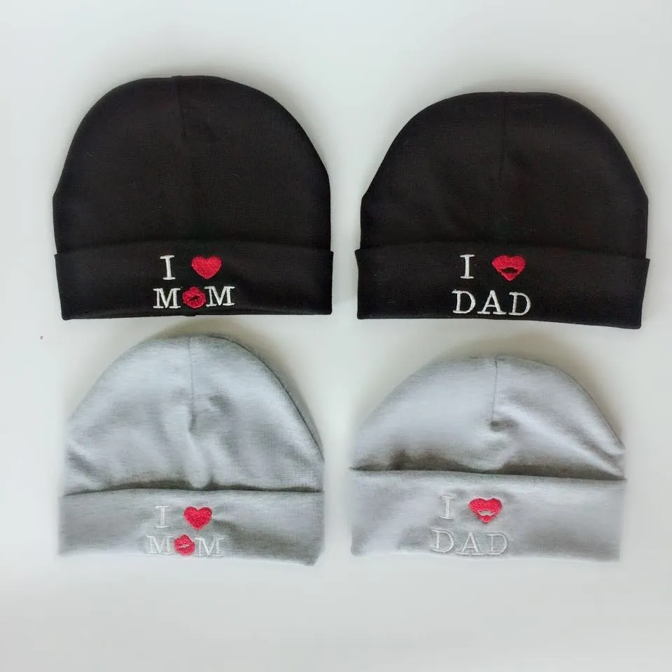 Baby Hat Newborn infant Cotton Skullies I Love mama Caps Hats For Girl boy Knitted Beanies Cap gorro 6 to 12 months | Детская одежда и