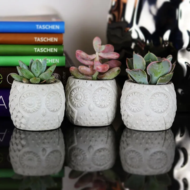 Форма для цветочного горшка в виде совы силиконовые формы бетона форма домашнего