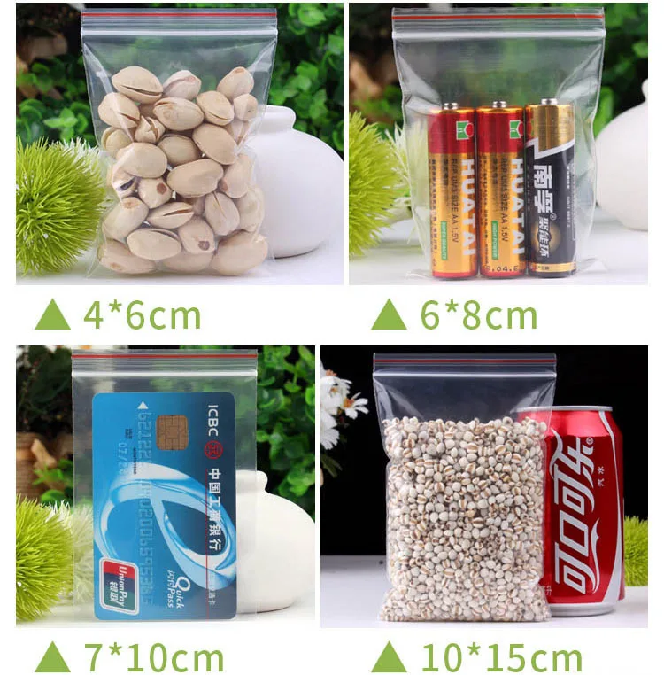 100 шт. пластиковые пакеты с застежкой молнией|Подарочные сумки и упаковка| |