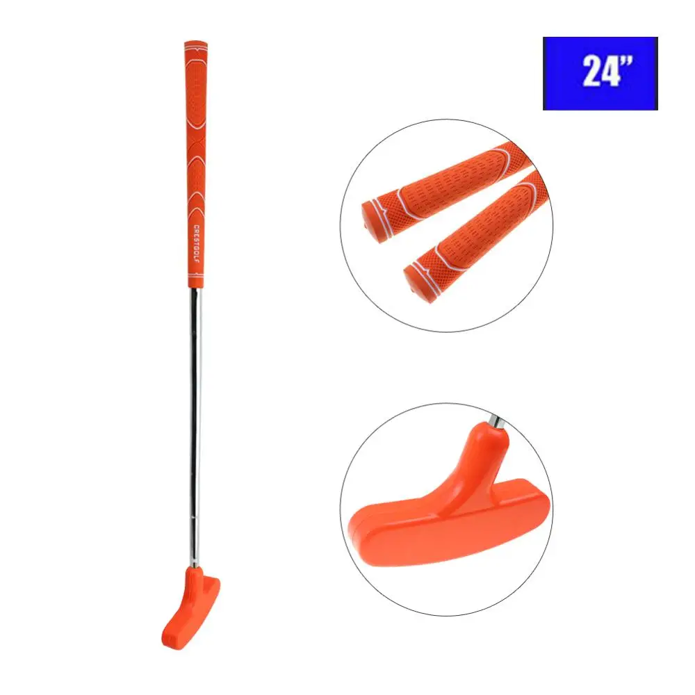 24 inches orange Гребень для гольфа левосторонний мини клюшка для гольфа сталь для клюшек для гольфа с резиновой головкой клюшки и валом клюшки для гольфа унисекс - Цвет: 24 inches orange