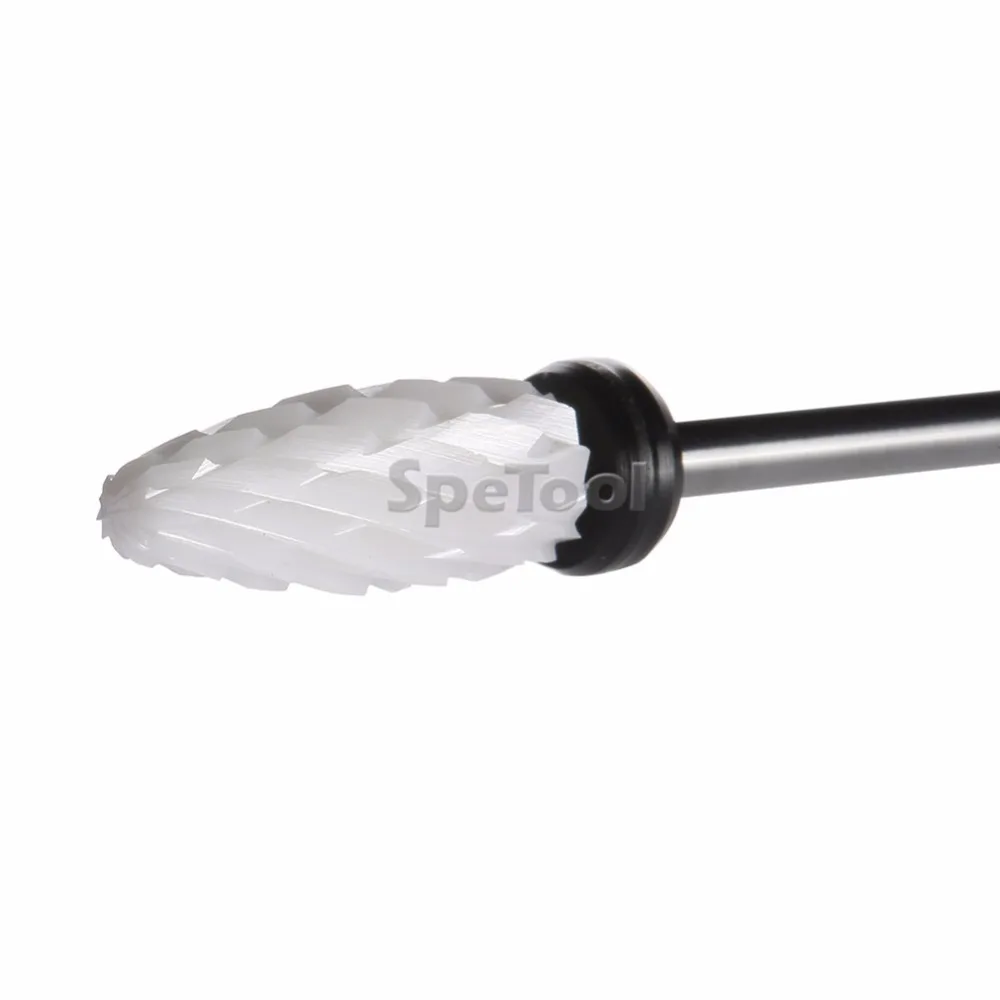 Белый керамический сверло для ногтей SpeTool пламя Shpae Extra Coars Grit электрического