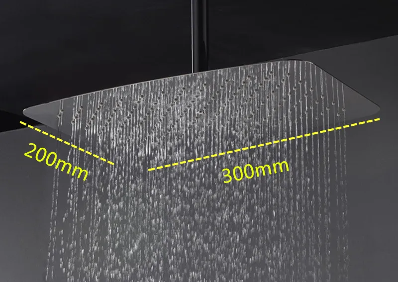 200X300mm Экономия воды Насадки для душа прямоугольный настенные 304 SUS Ванная комната кран Accessoris экономить воду Single Head осадки Насадки для душа - Цвет: 200X300mm