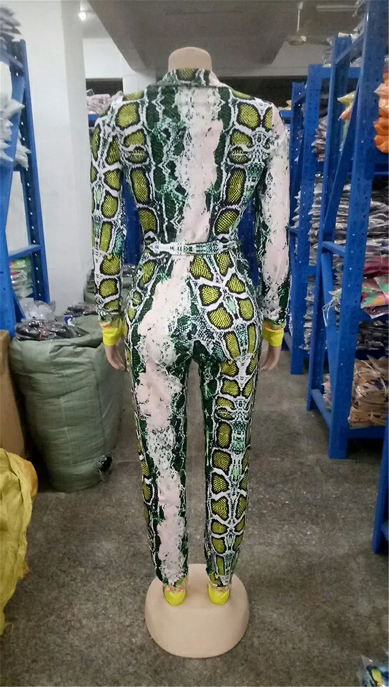 

Sexy Deep V-neck Leopard Print Rompers Womens Jumpsuit Long Sleeve Skinny Overalls One Piece Club Party Bandage Bodycon Jumpsuit