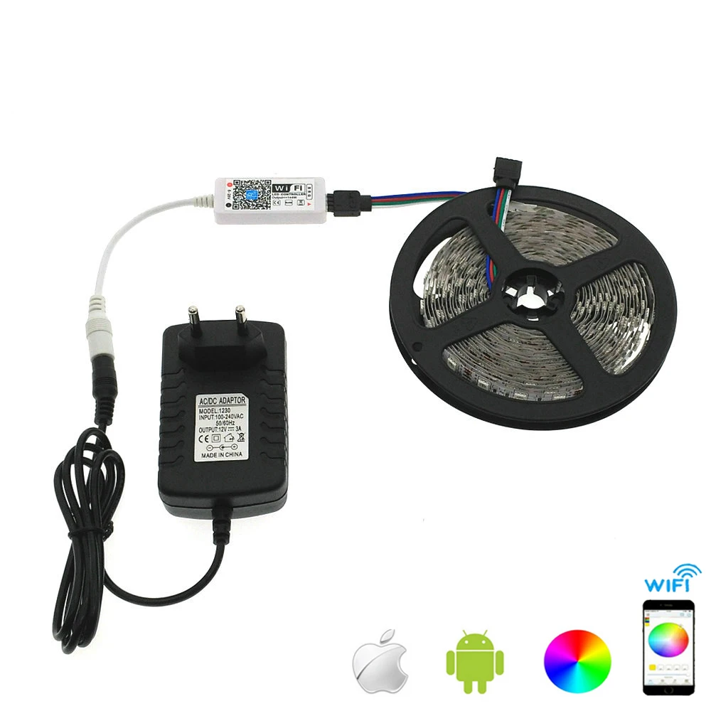 Набор светодиодных лент 5050 RGB 5 м/300LED гибкая лента управление через приложение для