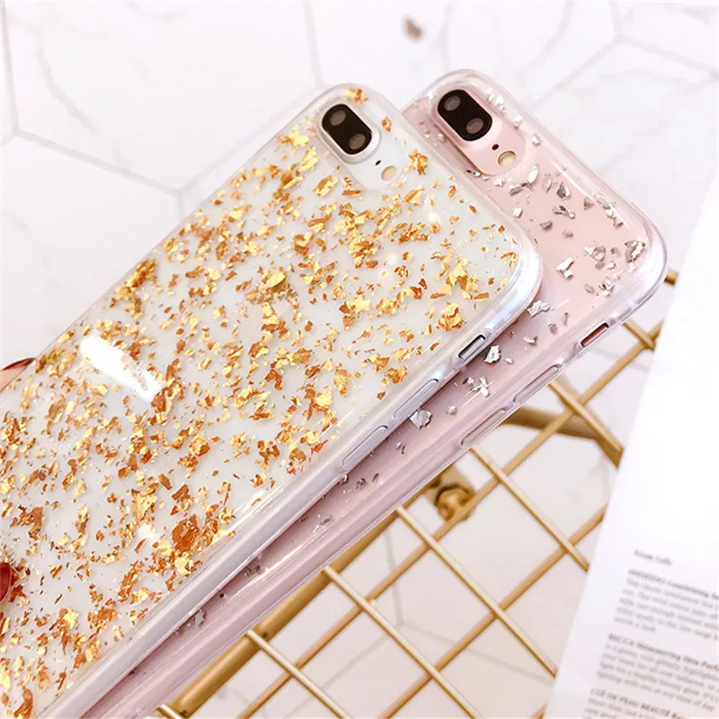 For Samsung S7 edge S8 S9 S10 Plus Note 8 9 Flashing Girl's foil Cute Glitter Phone case Soft Rubber Back cover |