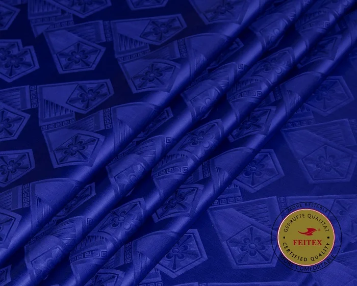ROYAL BLUE 5YARDS Новое поступление Австрия качество африканская ткань Базен Riche Getzner 100 хлопок жаккард парча Анкара тканевый измеритель ткани для платья - Цвет: ROYAL BLUE 5YARDS