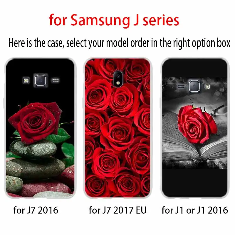Чехол для телефона Samsung Galaxy J6 J4 Plus J8 J3 J7 2018 J5 j7 2017 2016 j6 Prime Цветные Красные розы цветы