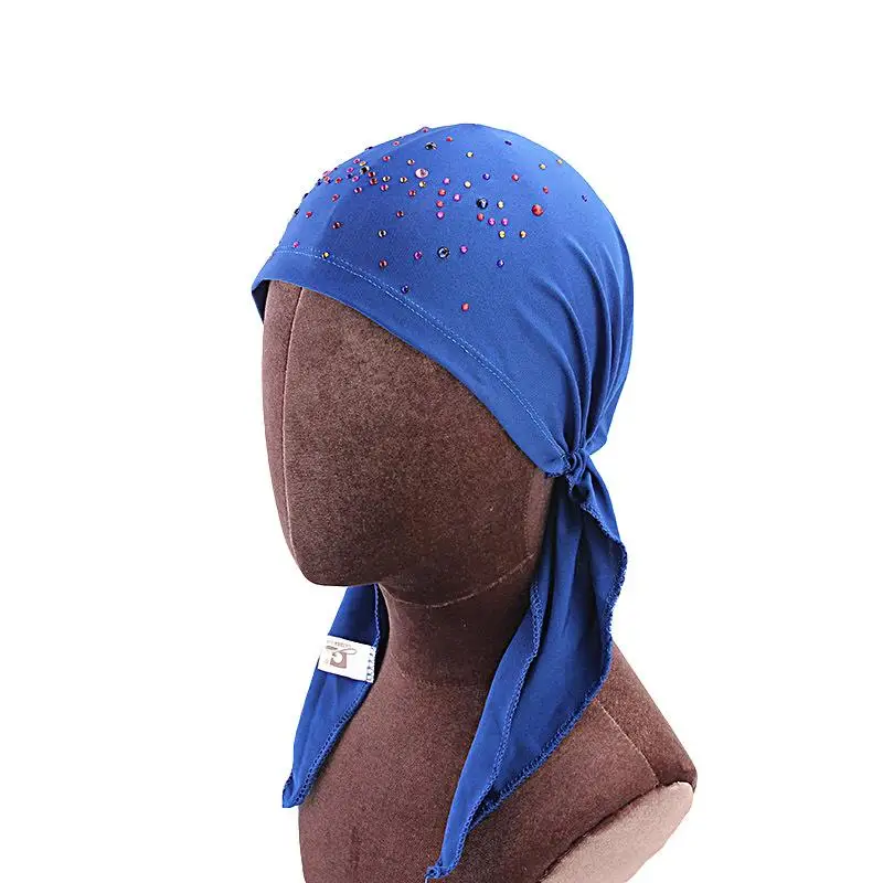 royal blue Мусульманская женская шапка для женщин головной убор печать тюрбан химиотерапия обертывание шапки для женщин девочек раковые головные уборы при химиотерапии капот Femme Новинка - Цвет: royal blue