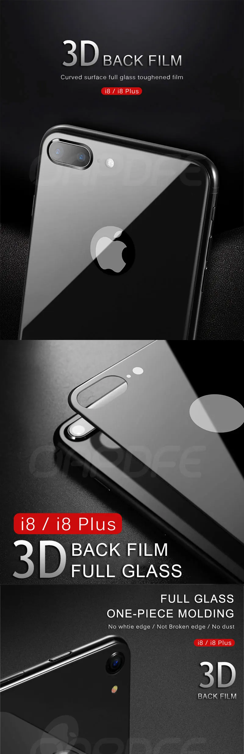 3D заднее закаленное стекло для Apple iphone 7 7 Plus Защита экрана для iphone 8 8 Plus полное покрытие пленка 9H защитное стекло