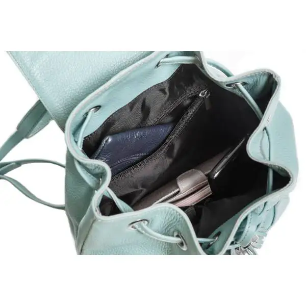 LAKESTONE маленький женский кожаный рюкзак светильник CLARE синий|Женские рюкзаки| |