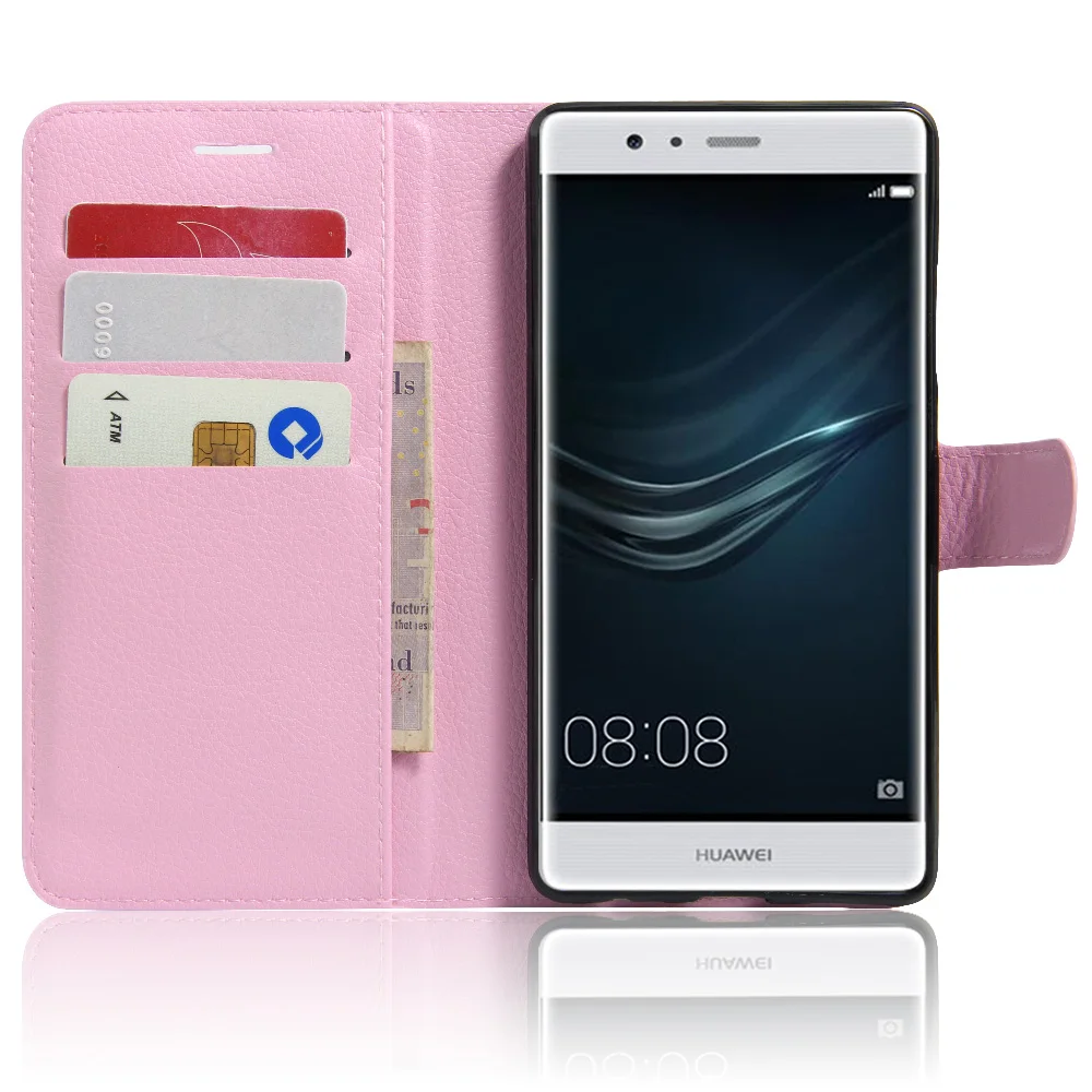 Для huawei P9 Plus zte blade v7 кожаный флип-Бумажник личи pu чехол держатель для Карт
