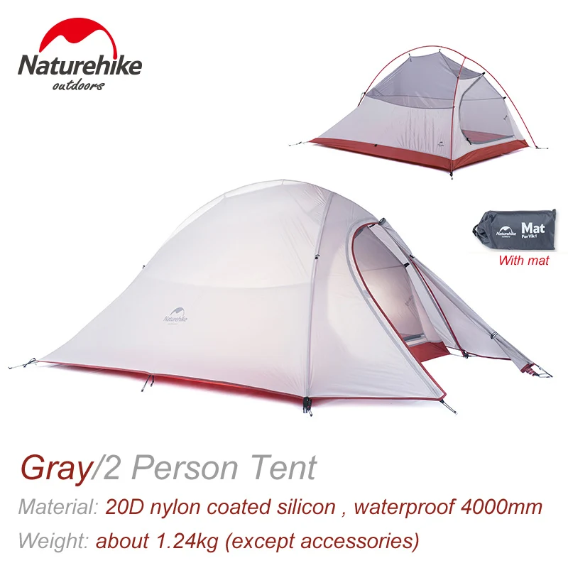 2 Person Gray NatureHike открытый палатка 2 3 человек водонепроницаемый двойной слой Зима 4 сезон походный туристический 1 человек Сверхлегкий Палатка - Цвет: 2 Person Gray