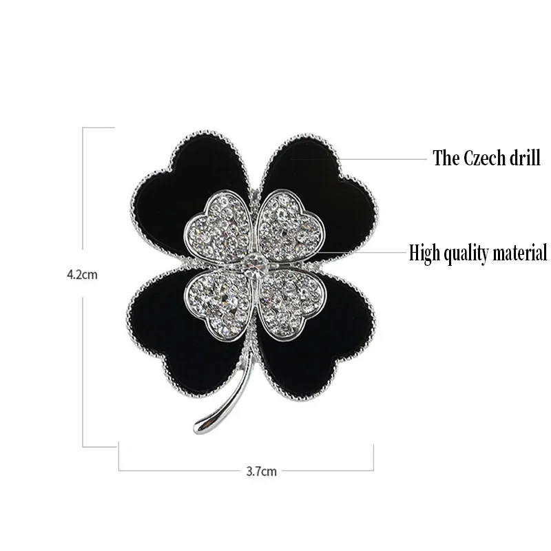 Модные Опал Камень Four Leaf Clover Брошь Pin Золото и серебро Цвет одежде подарок на день