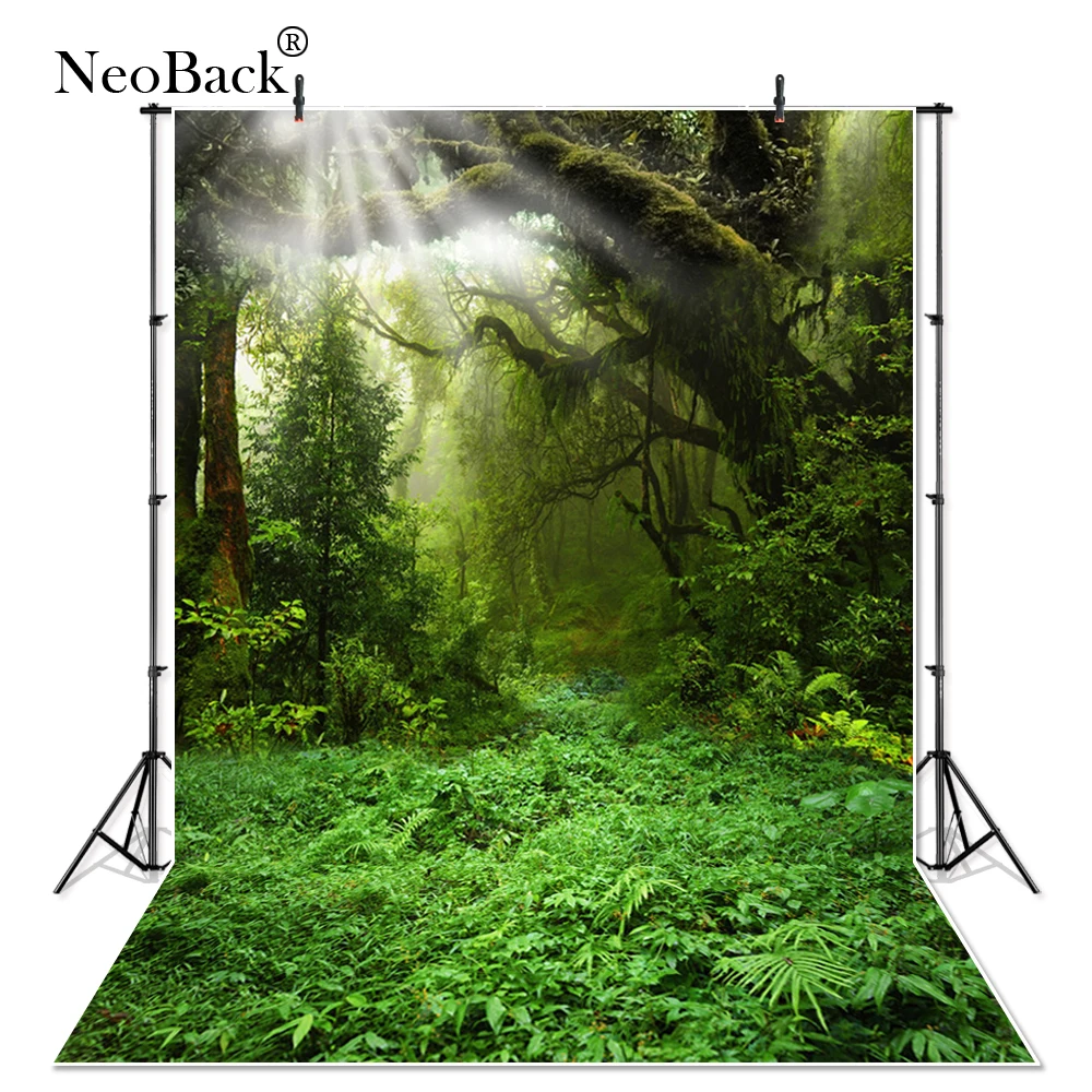 

NeoBack Enchanted Forest Photographic Backgrounds Summer Green Tropical Woods Scene Studio Indoor Portrait Photo Backdrops