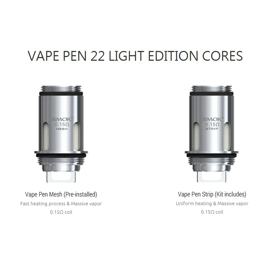 5 шт. оригинальный SMOK Vape Pen 22 катушка сетка полоса 0 15 Ом подходит Plus kit Электронные