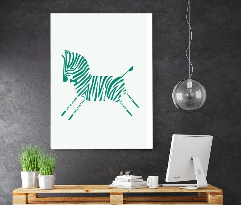 

Nordic Style Mint Green Decorative Paintings Modular Picture Wall Art Canvas Painting for Living Room No Framed