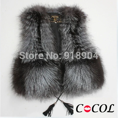 Женский меховой жилет роскошное пальто из натурального Лисьего меха верхняя