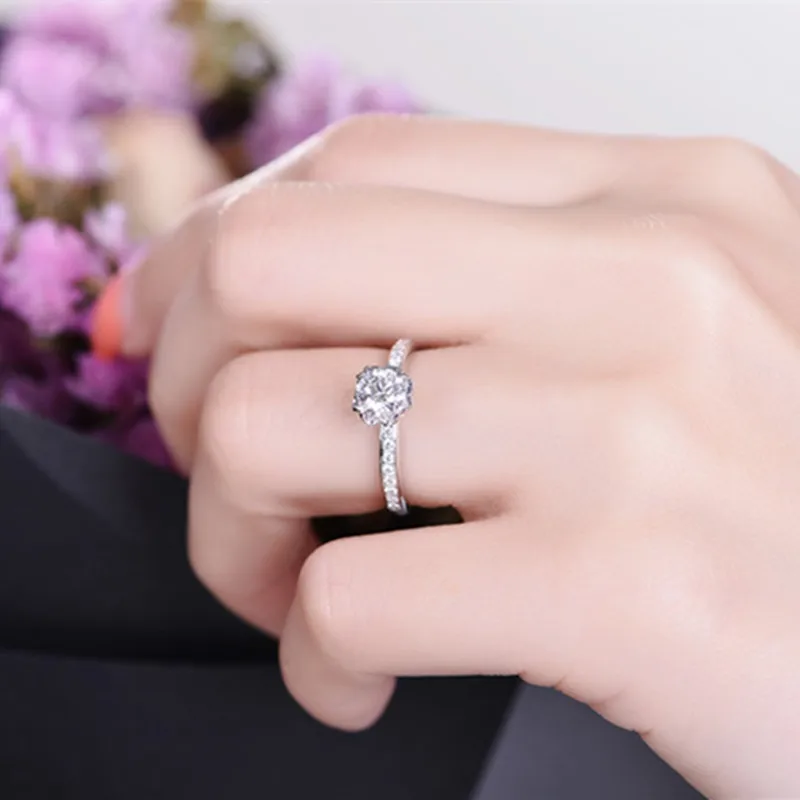 ZOCAI Дизайн Обручальные кольца натуральным diamond 0.3ct F-g/SI 18 К из белого золота(au750) алмаз подарок кольцо