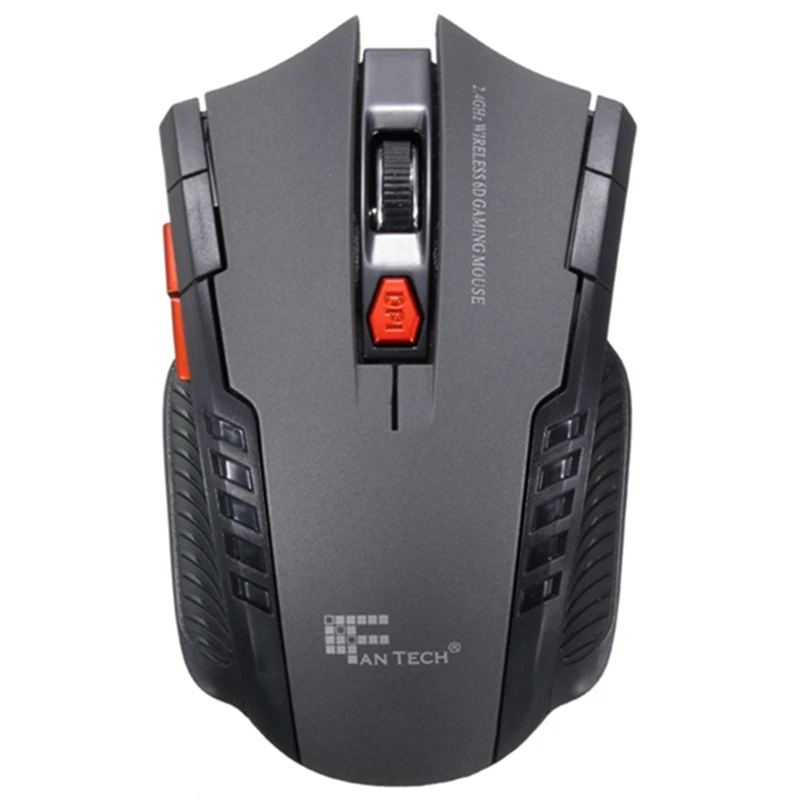 Gray 1200 dpi оптическая мышь с регулируемым разрешением 2,4 ГГц мини Портативная игровая мышь беспроводная 10 м/38,2 дюйма - Цвет: Gray