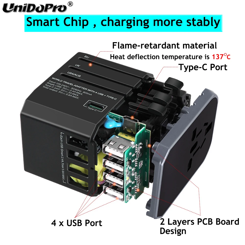 Универсальный адаптер питания для путешествий Зарядное устройство Для Doogee N10 Y8C Y8