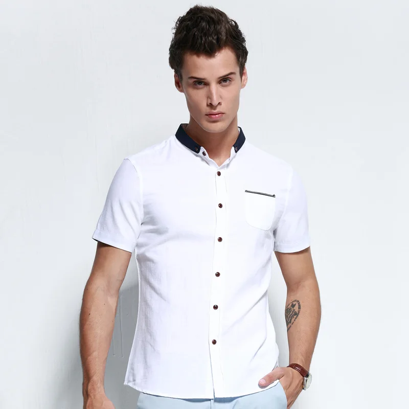 Мужская рубашка с коротким рукавом Pioneer Camp Летняя Повседневная 566083|casual shirts for