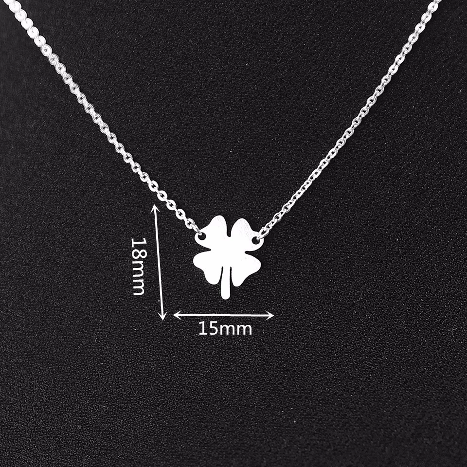 Four Leaf Clover Necklace Women Boho Jewelry Stainless Steel Irish Faith Spiritual Amulet Lucky Shamrock Pendant Collar Mom Gift|mom gift|four leaf