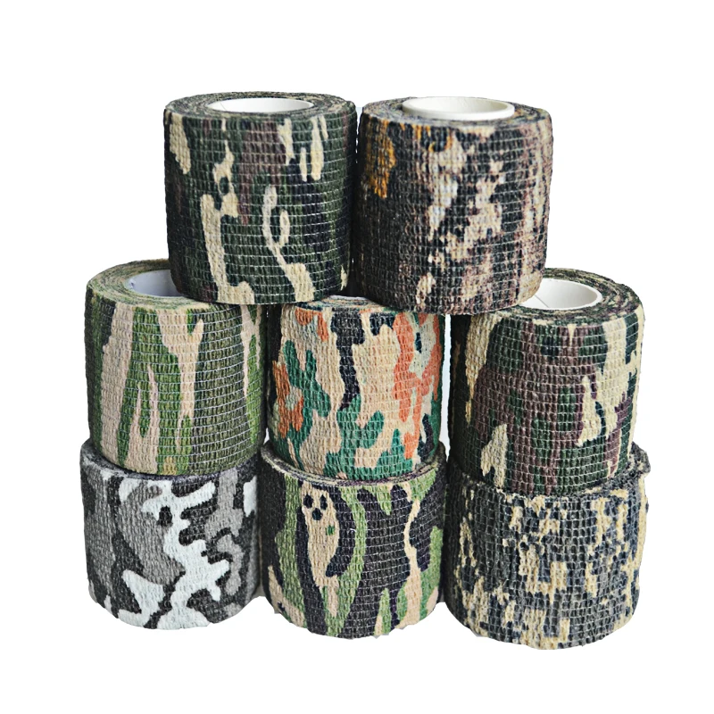 

24 Rolls 5cm*4.5m Camouflage Stretch Bandage Camping Riding Camo Tactical Tape for Camera Telescope Wrap