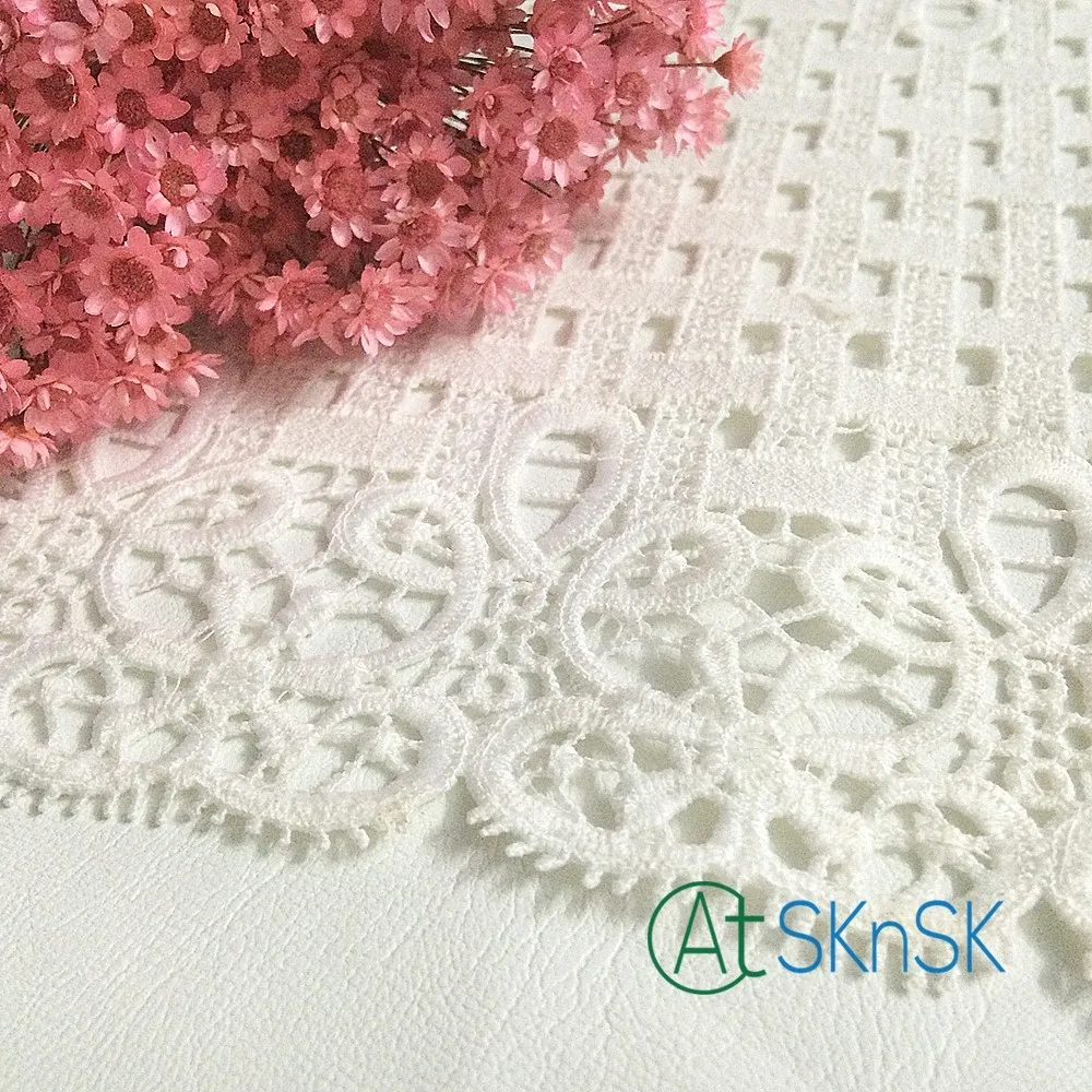 

10yards/lot Lace Trim Ribbon White Lattice Lace Wedding Dresses Embroidery Lace Cotton Cloth Water Soluble Decoration DHL Diy l