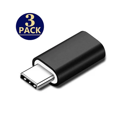 Черный Комплект из 3 предметов, для 8-контактный освещения USB C Тип-C Зарядное устройство Кабельный адаптер для подключения зарядного устройства для samsung S9 huawei P20 Pro Коврики 20 10 Lite - Цвет: Черный