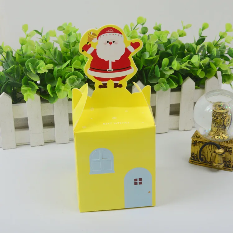 cartoon gift Christmas Wedding candy fruit box colorful christmas eve apple folding cartons cute bag casual | Дом и сад