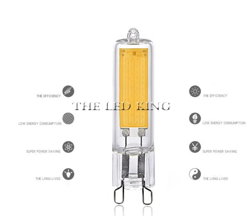 Новый G9 светодиодный светильник с регулируемой яркостью 110V 220V G4 COB лампа Стекло