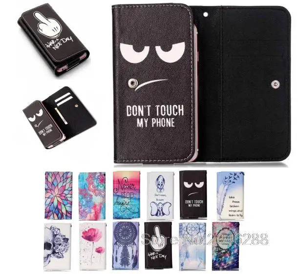 Мультфильм шаблон PU Кожа слот бумажник мешок мобильного телефона кожа случае
