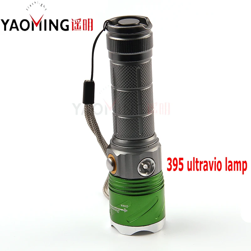 Горячая УФ 395nm CREE Q5 Zoom светодиодный фонарик Lanterna фиолетовый свет Cree LED